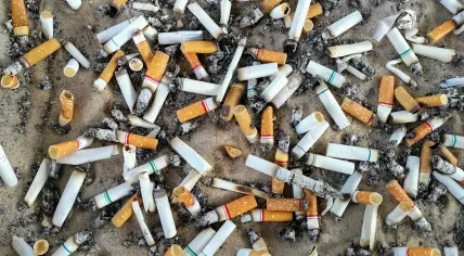Cigarette butts.