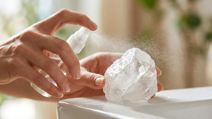 Een natuurlijke aluinsteen voor lichaamsverzorging.